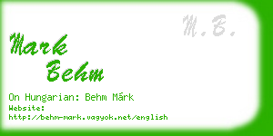 mark behm business card